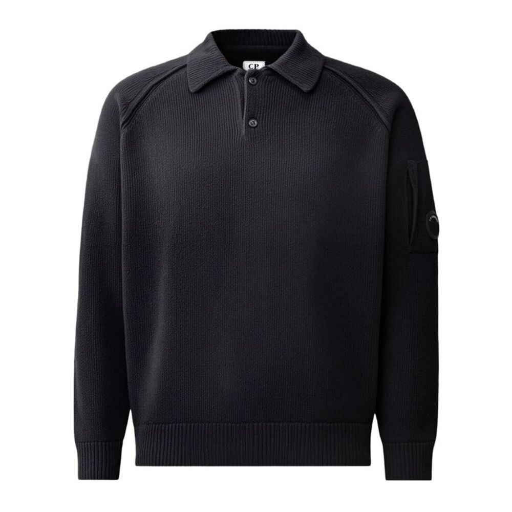 C.P. Company Men Lens-Detail Ribbed Polo Shirt